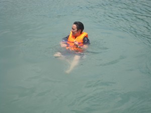 Badetid, her en vietnamesisk jente.