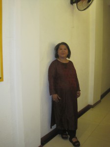 Meg i en annen silkedrakt.